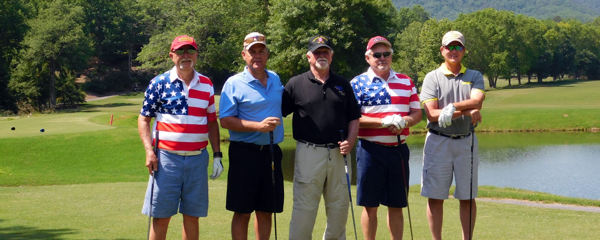 Patriotic golf foursome