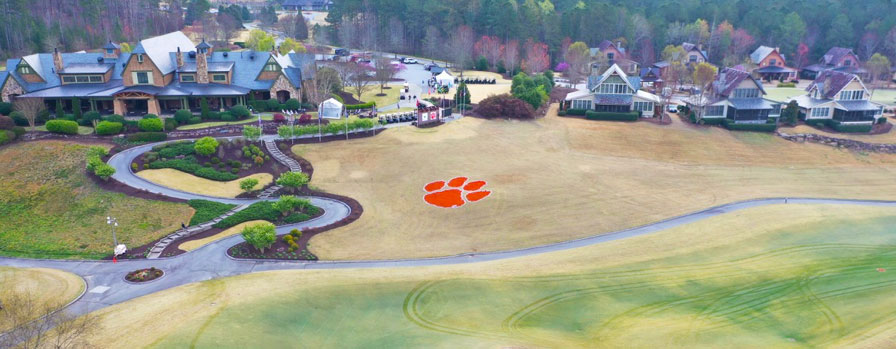 Aerial View of Keowee Falls golf course during Clemson Invitational