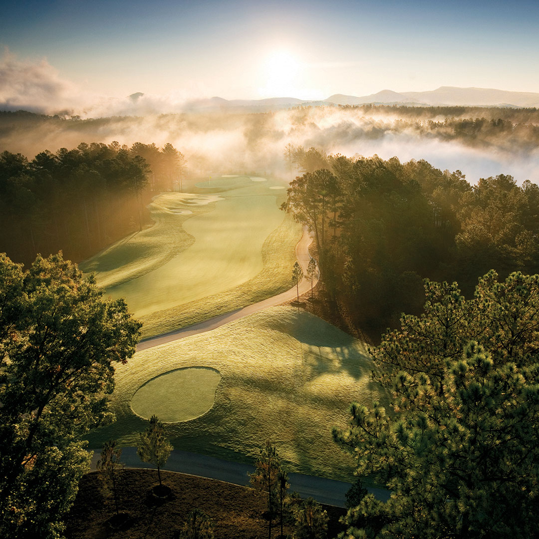 The Cliffs at Keowee Falls golf course in the mist