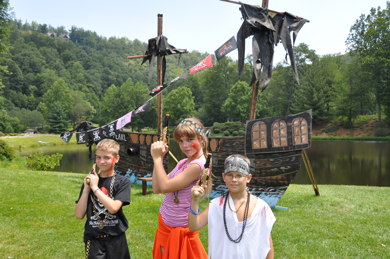 kids playing pirate ship