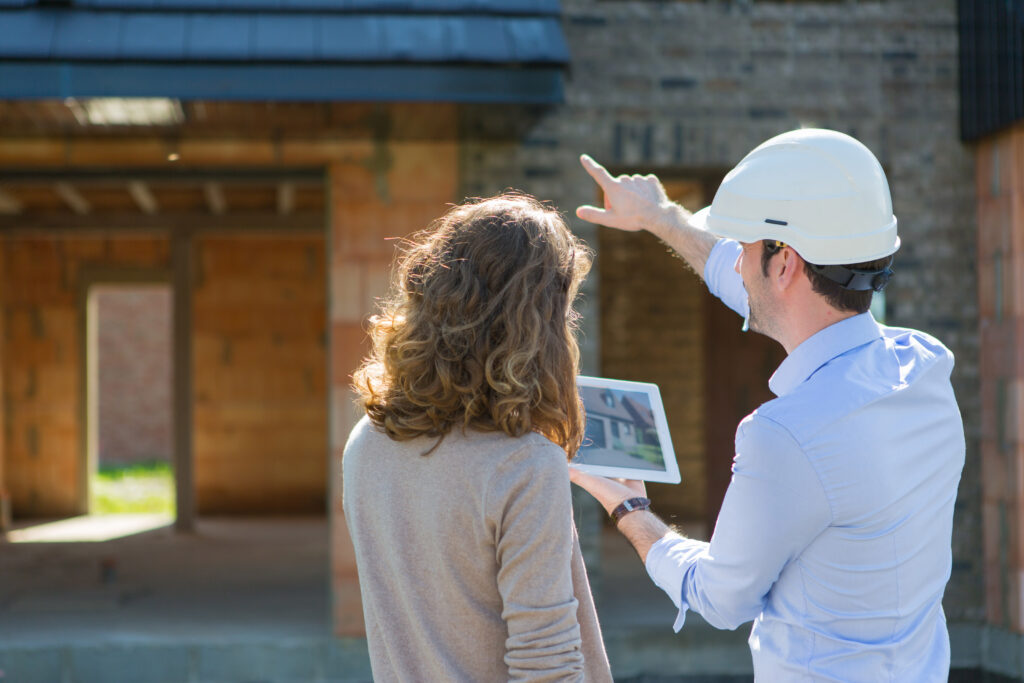 the cliffs builders examining a build