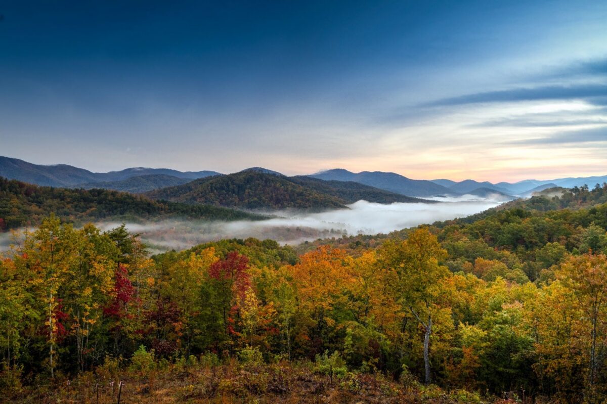 Blue ridge mountains in the fall